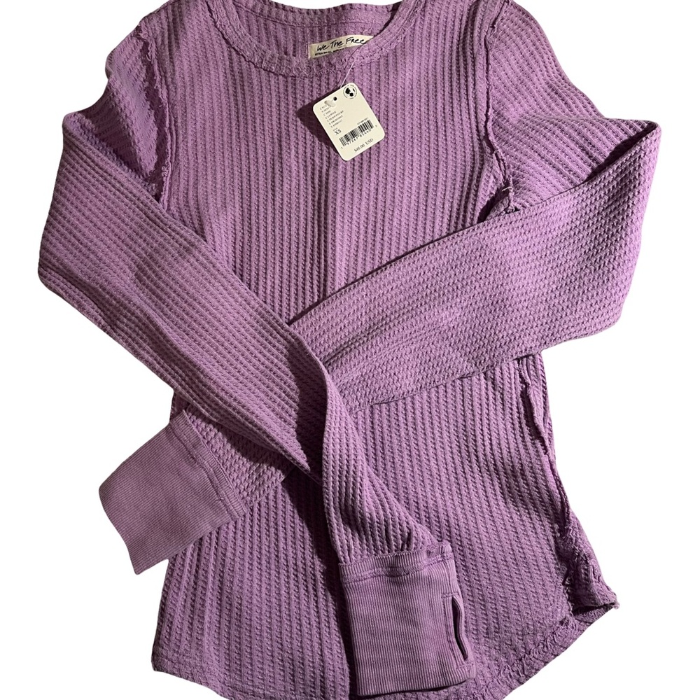 Free People Purple Long Sleeve Top
